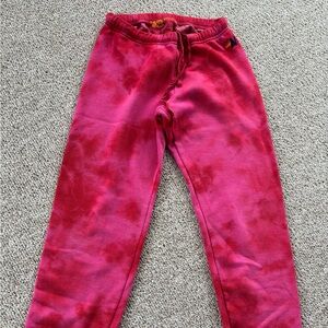 Aviator nation sweatpants, small red tie-dye